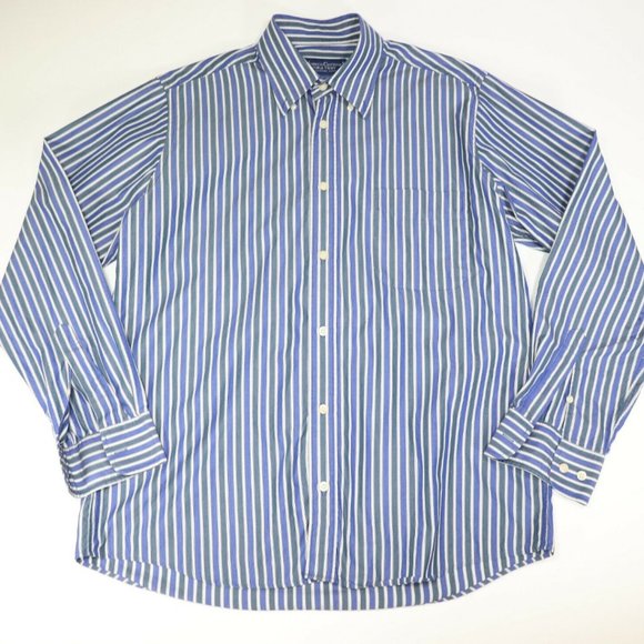 Mobaco Cottons Mens Double Twist Button Down Long - Picture 1 of 7